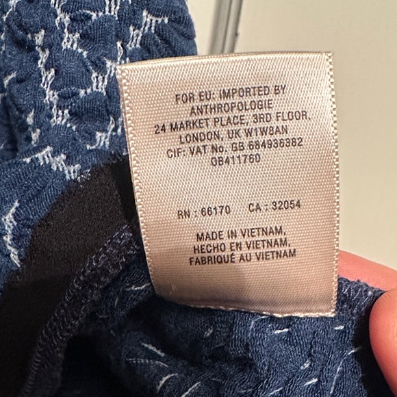 Anthropology Navy Blue Patterned Women's Top - Picture 4 of 6